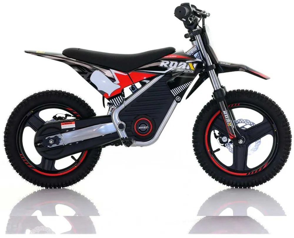 Mini moto elétrica para crianças Minicross electrica 350W 14/14" Warrior MX-E350 Velocidade até 30 km/h Com Limitador Preta