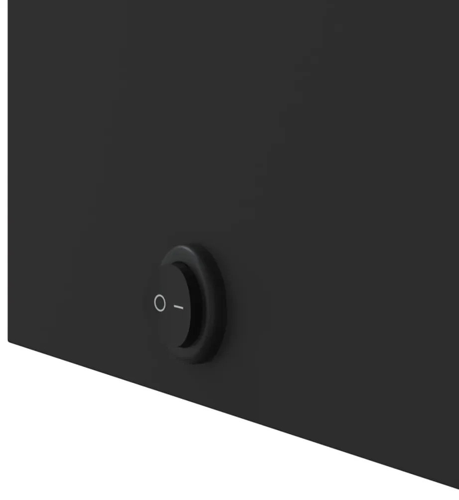 Armário espelhado p/ casa de banho c/ LEDs 60x13x52 cm preto