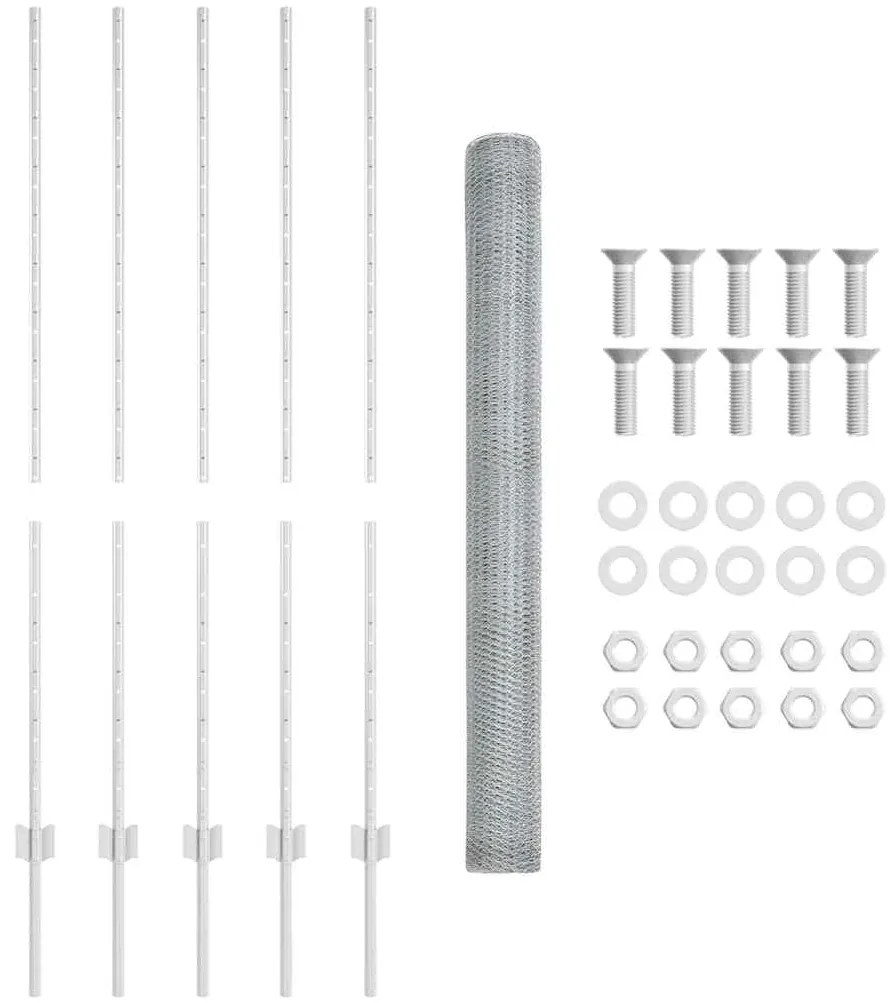 Postes de Cerca vidaXL 10 pcs U-Channel 140 cm Aço Galvanizado