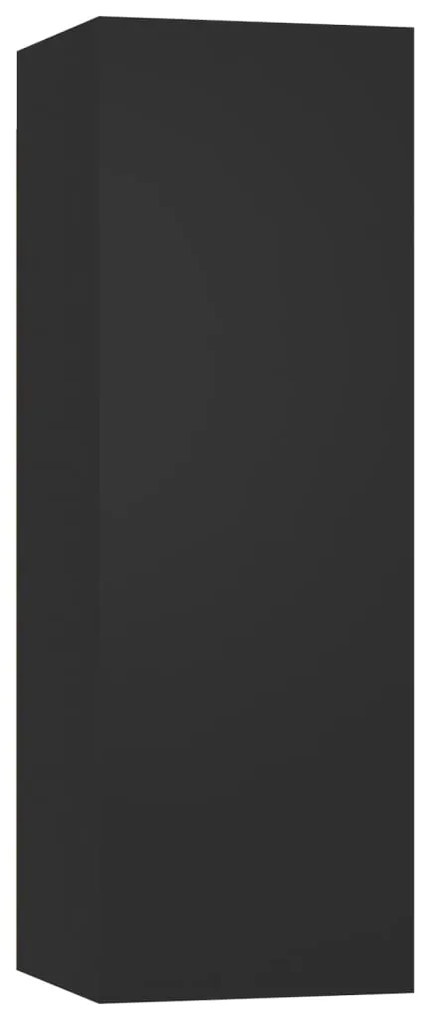 4 pcs conjunto de móveis de TV derivados de madeira preto