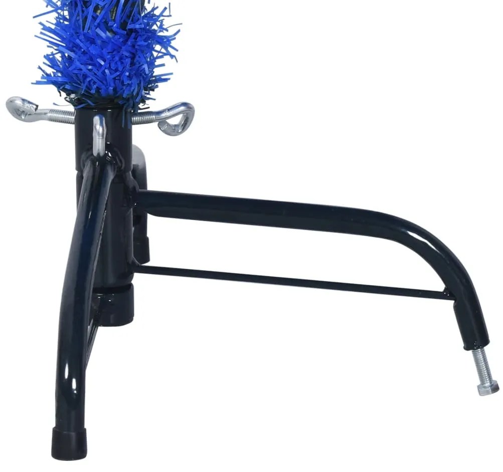 Meia árvore de Natal artificial com suporte 120 cm PVC azul