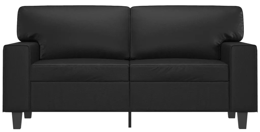 Sofá de 2 lugares 120 cm couro artificial preto