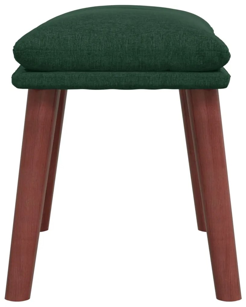 Apoio de pés 45x29,5x35 cm tecido verde-escuro