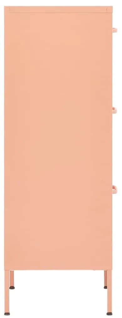 Armário de arrumação aço 42,5x35x101,5 cm rosa