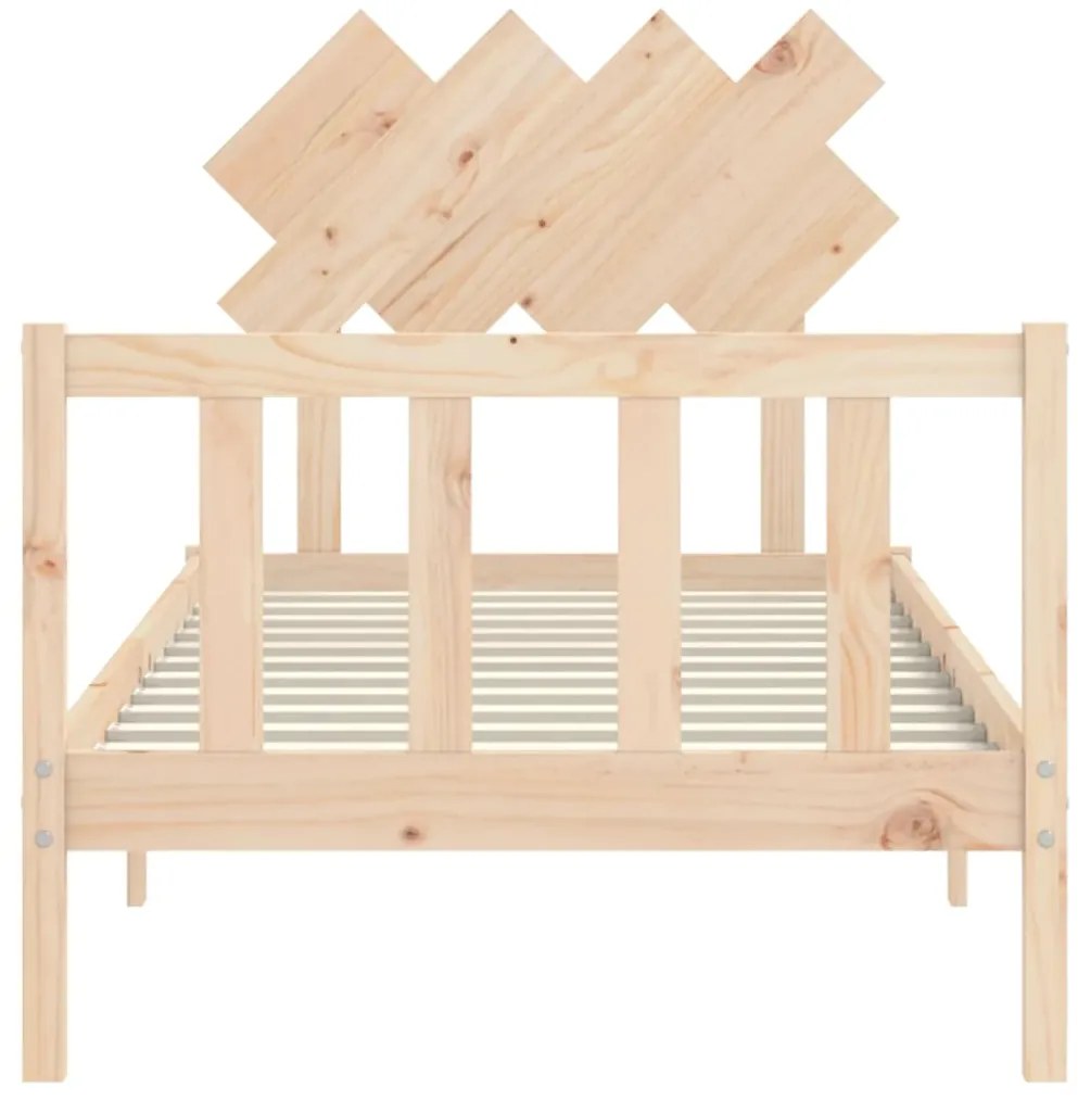 Estrutura cama de solteiro c/ cabeceira madeira maciça