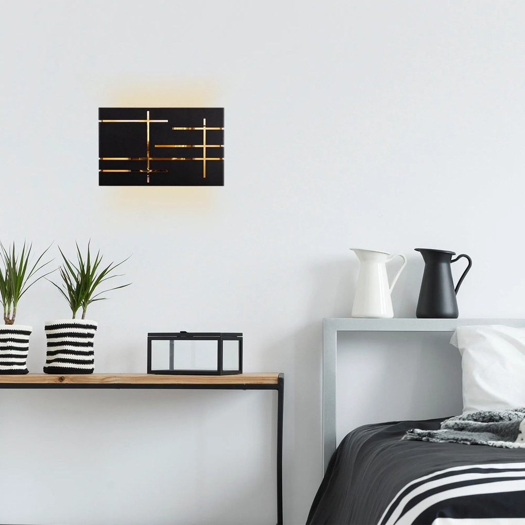 **** Aplique de Parede 622 – Preto – 35 x 10 x 22 cm

**