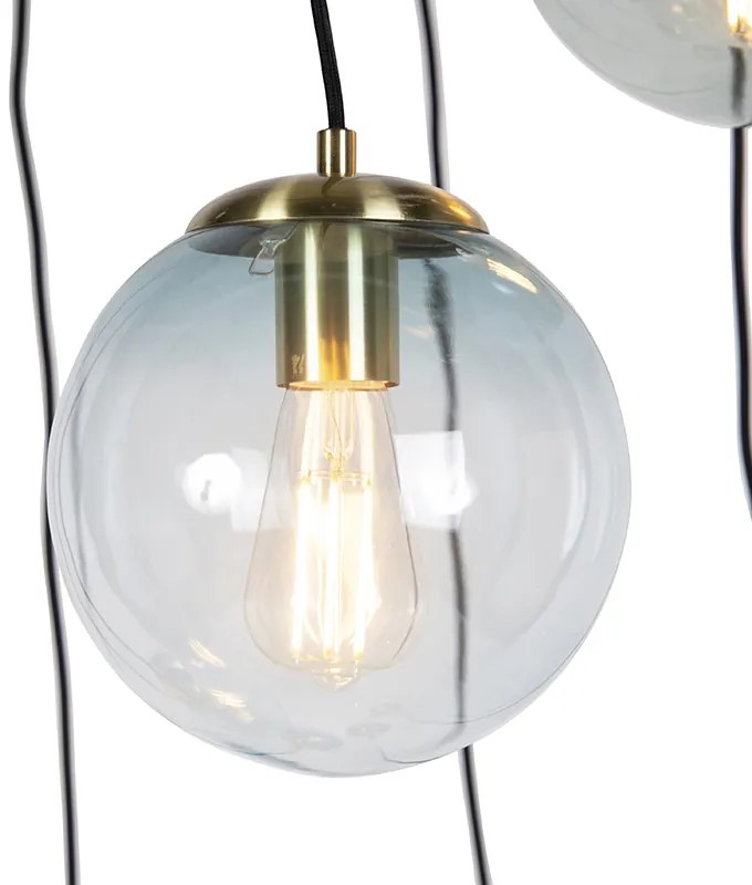 Candeeiro de suspensão inteligente latão 7 luzes incl. Wifi ST64 - Pallon