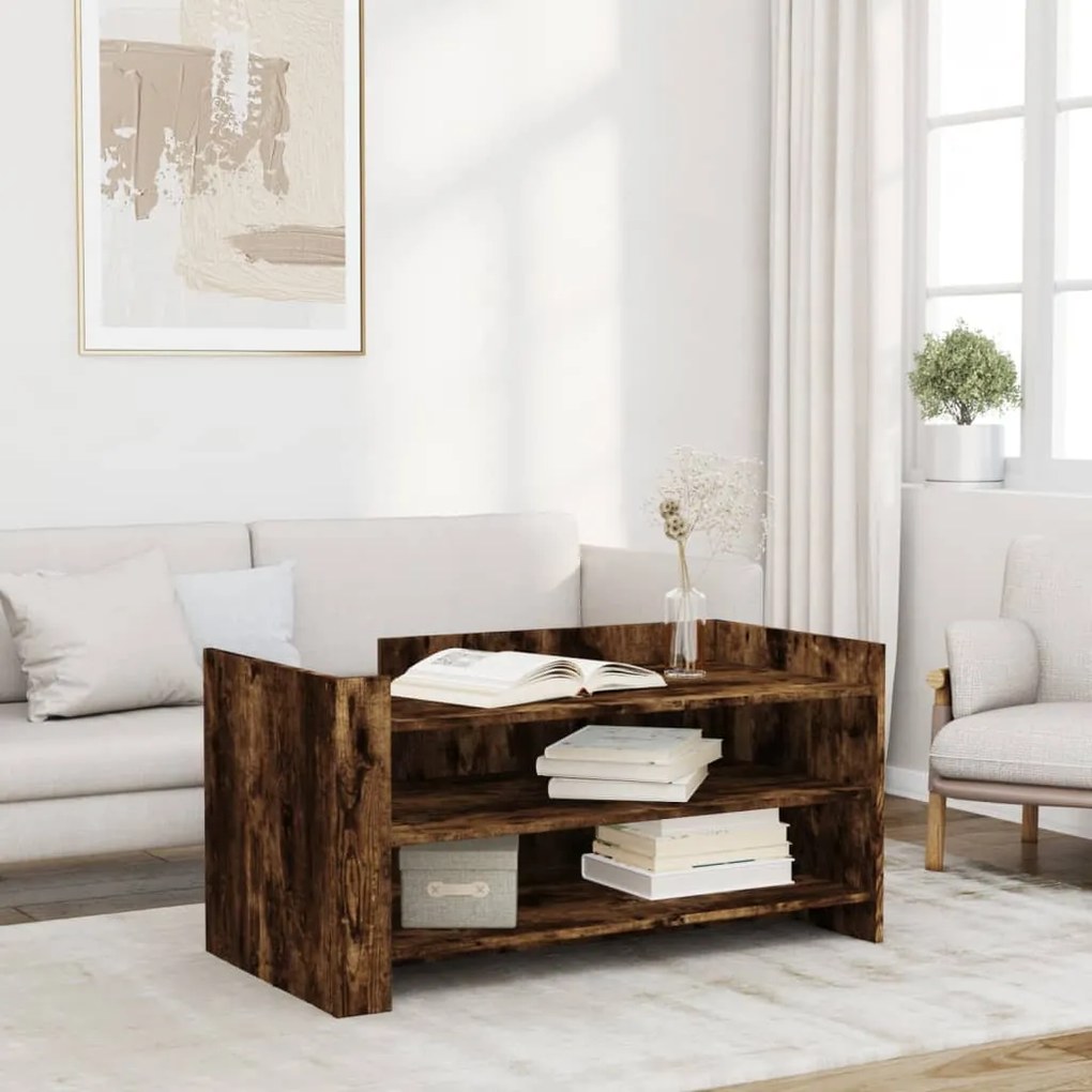 Mesa de centro 100x50x50cm derivados de madeira carvalho fumado