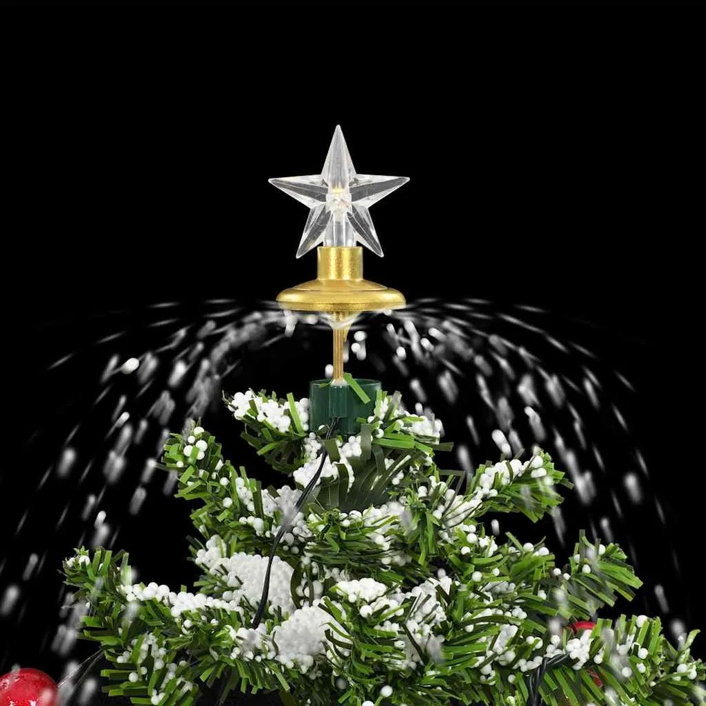 Árvore de Natal com neve base formato guarda-chuva 75 cm verde