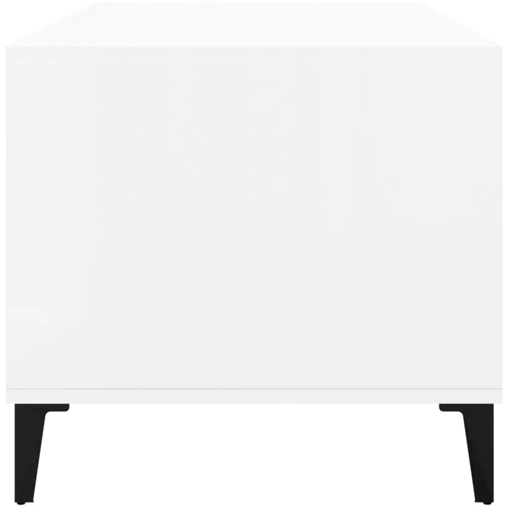 Mesa centro 90x49x45 cm derivados de madeira branco brilhante