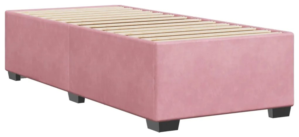 Estrutura de cama 80x200 cm veludo rosa