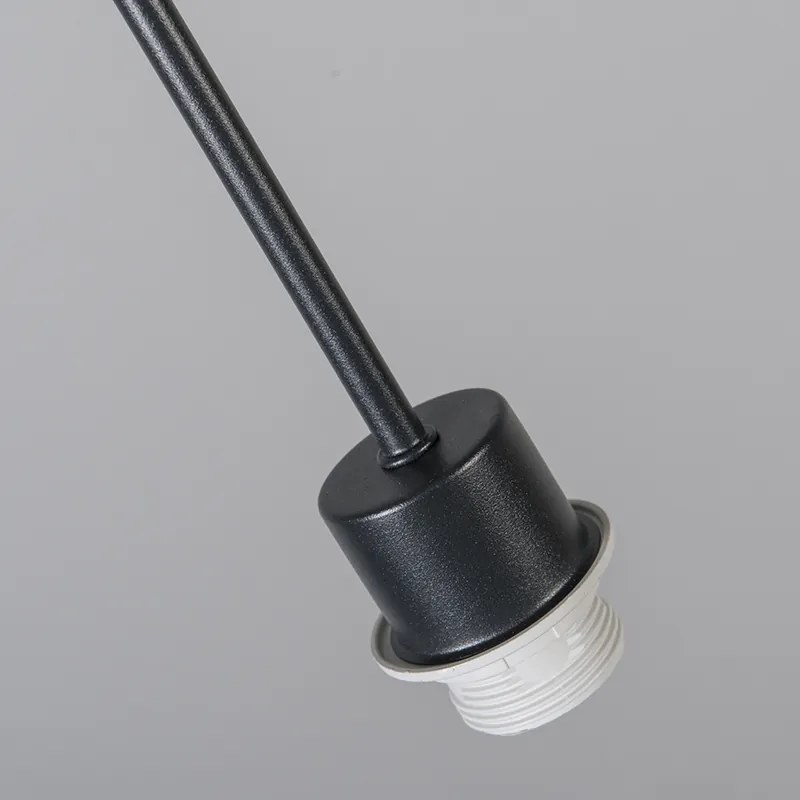 Candeeiro de suspensão moderno preto com abajur 45 cm bege - Combi 1 Moderno