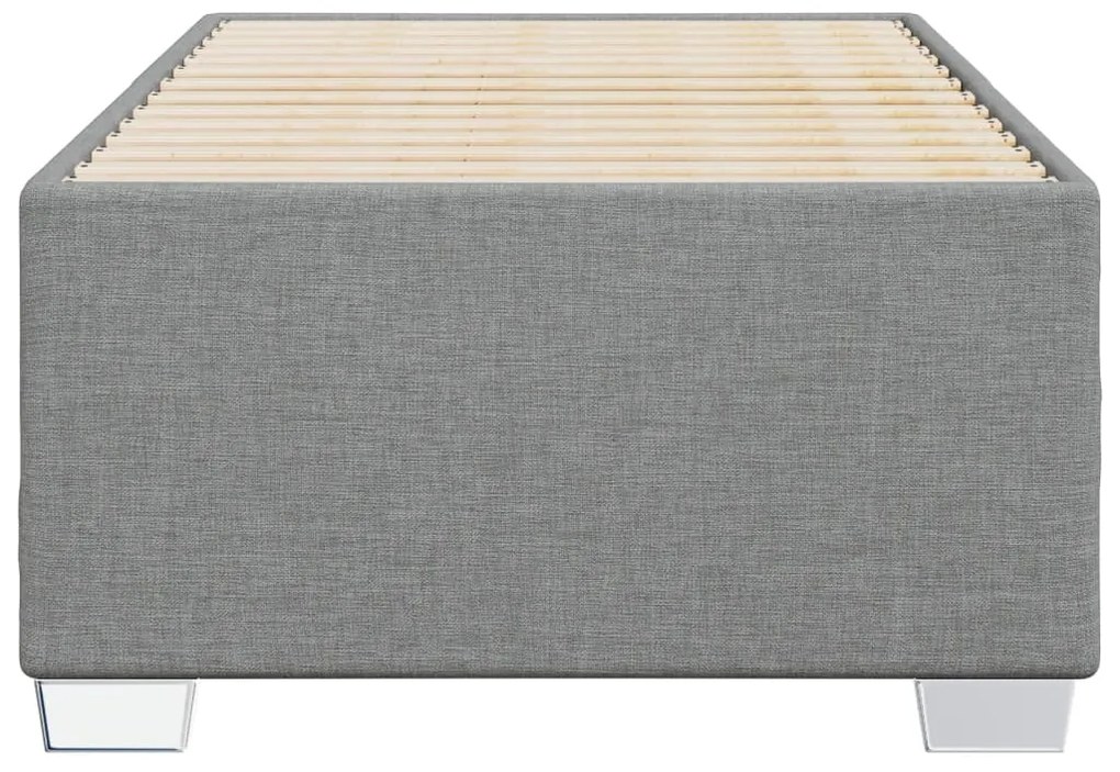 Estrutura de cama sem colchão 90x200 cm tecido cinzento-claro
