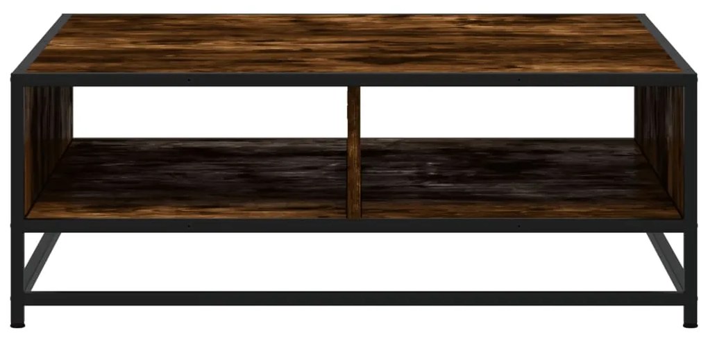 Mesa de centro 80x80x30 cm deriv. madeira/metal carvalho fumado