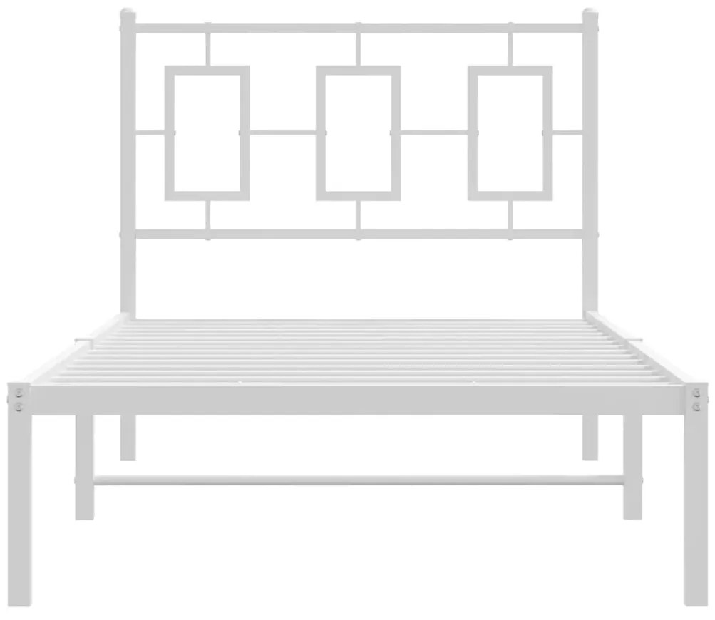 Estrutura de cama com cabeceira 90x200 cm metal branco