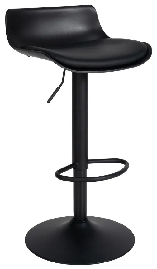 Conjunto de 4 bancos altos em couro sintético 69-94 x 43 x 44 cm preto