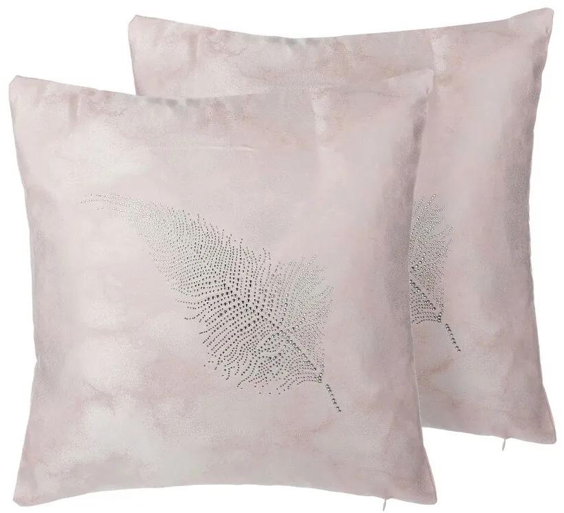 Conjunto de 2 almofadas decorativas rosa 45 x 45 cm SILENE Beliani