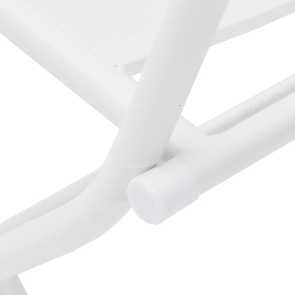 Conjunto Bistro Dobrável 3 Peças Branco Aço