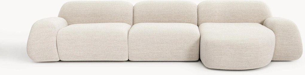 Sofá de canto modular em bouclé Wolke (4 lugares)