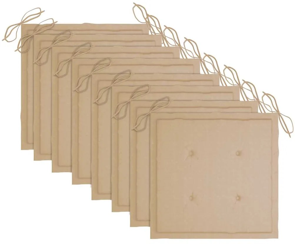 Cadeiras de jardim dobráveis 8 pcs c/ almofadões acácia maciça