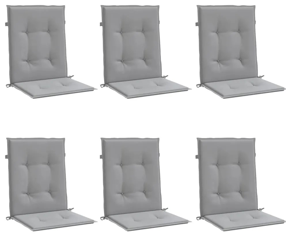 Almofadões lombares p/ cadeiras de jardim 6pcs oxford cinza