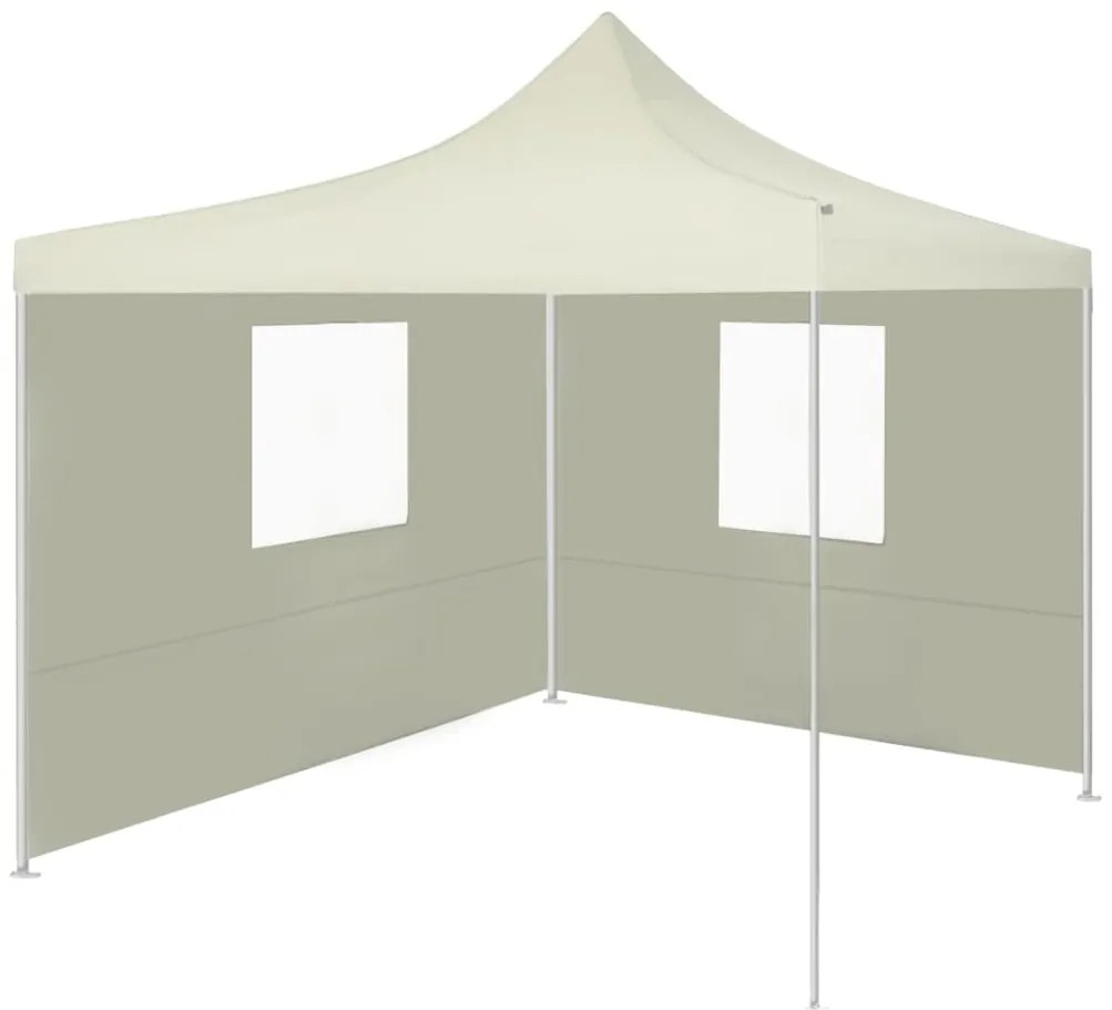 48881 vidaXL Tenda dobrável profissional festas 2 paredes 2x2 m aço creme