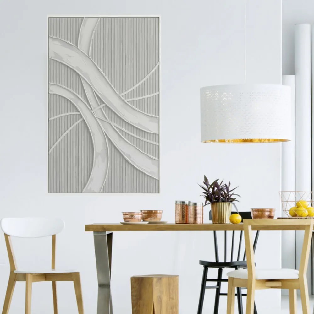 Autocolante vertical - Riscas entrelaçadas e relevo industrial