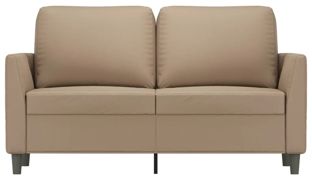 Sofá de 2 lugares 120 cm couro artificial cor cappuccino