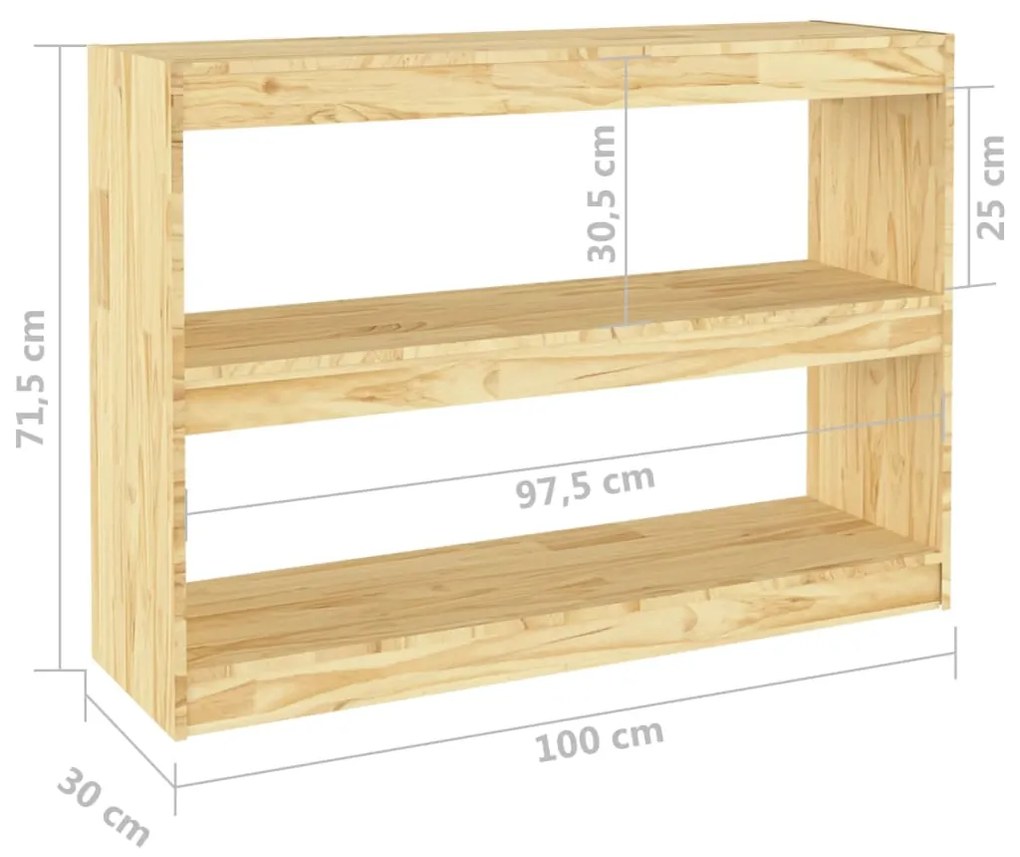 Estante/divisória 100x30x71,5 cm madeira de pinho maciça