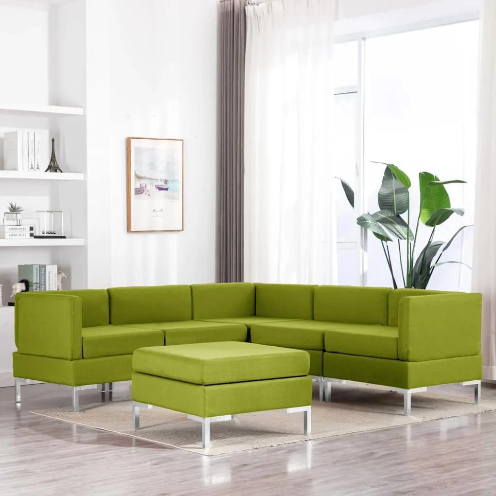 3052784 vidaXL 6 pcs conjunto de sofás tecido verde