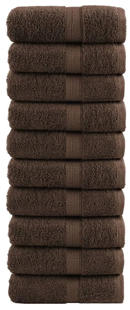 Toalhas de mãos premium SOLUND 10pcs 30x30cm 600 g/m2 castanho