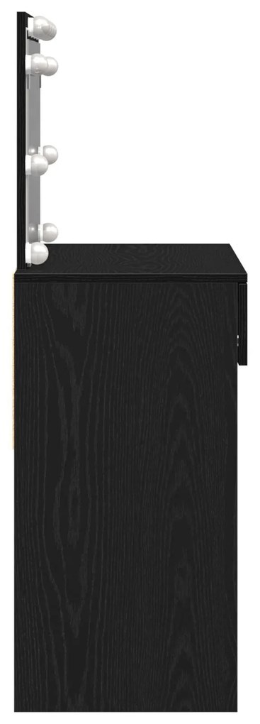 Toucador com LED Carvalho Preto 100x40x120 cm