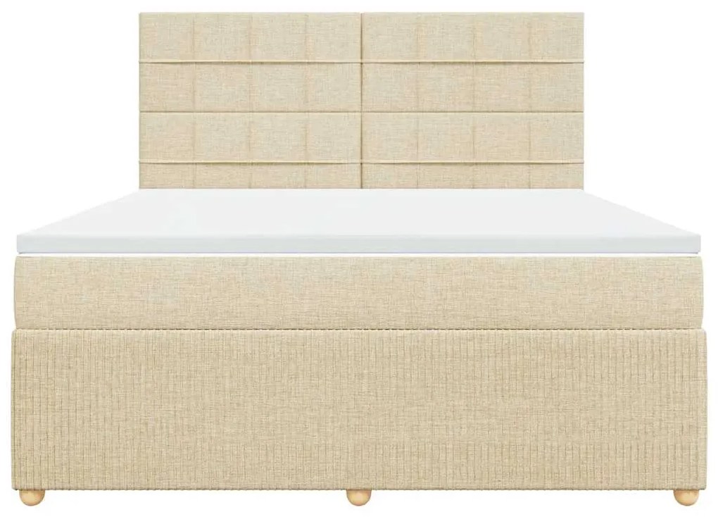 Cama com molas/colchão 180x200 cm tecido cor creme