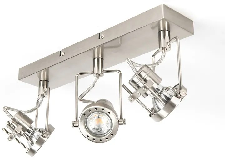 Foco industrial aço 3 luzes giratório e inclinável - Suplux