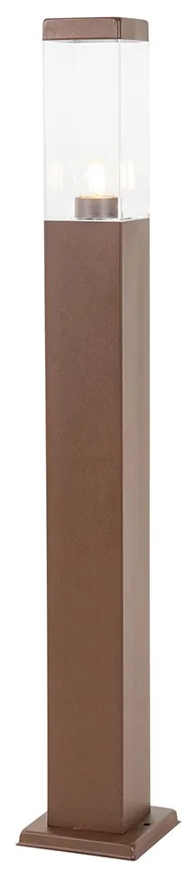 Candeeiro de poste exterior moderno castanho ferrugem 80 cm - Malios Moderno