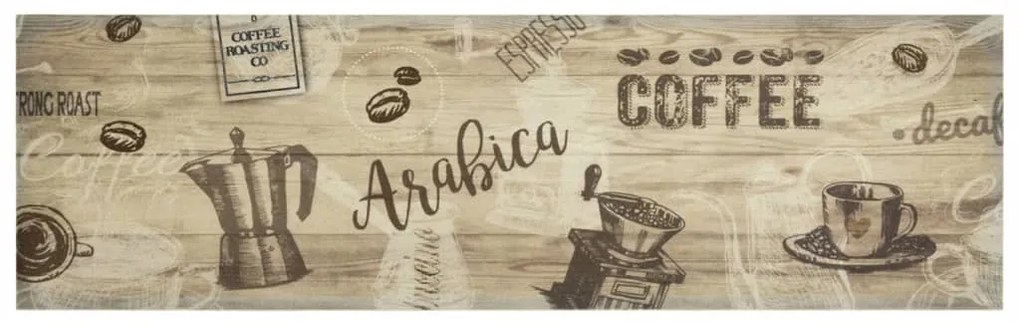 Tapete de cozinha lavável 45x150 cm veludo padrão café castanho