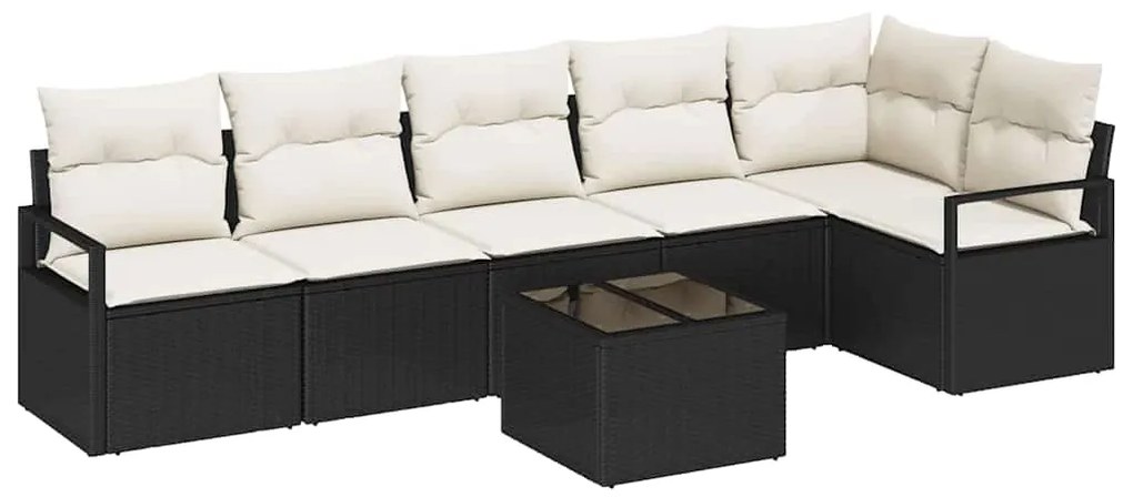Sofá de 6 Peças com Almofadas Rattan Sintético Marrom