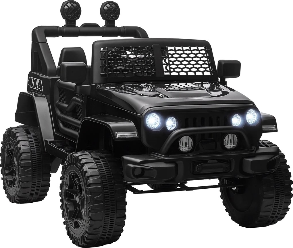 Carro elétrico infantil de 12 V com comando à distância, preto