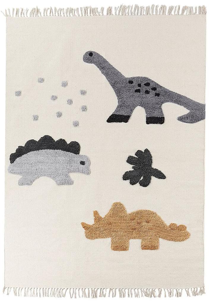 Tapete com impressão de dinossauros em algodão creme 140 x 200 cm GHARTA Beliani