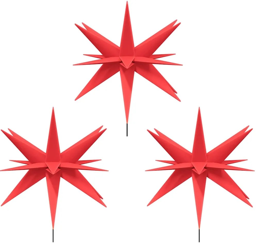 Luzes de Natal com espigões 3 pcs LED dobrável 35 cm vermelho