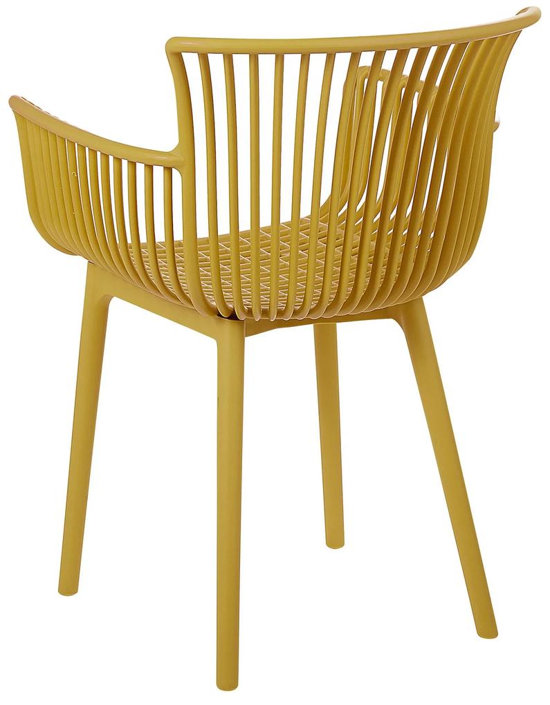 Conjunto de 4 cadeiras em plástico amarelo PESARO Beliani