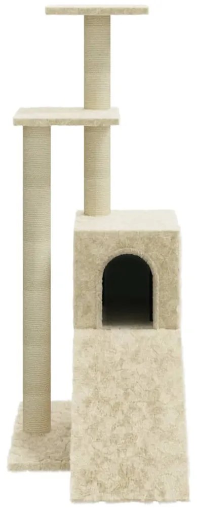 Árvore para gatos c/ postes arranhadores sisal 92 cm cor creme