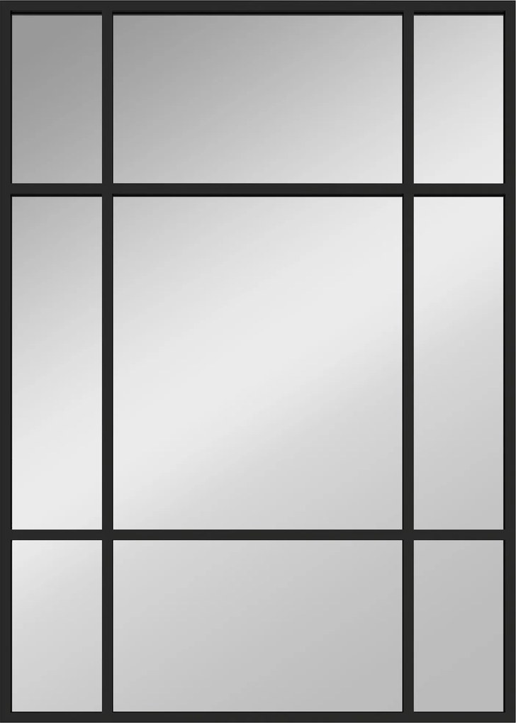 HOMCOM Espelho Retangular de Parede Espelho de Janela 70x50 cm com Moldura Metálica Espelho Decorativo para Sala Quarto Preto | Aosom Portugal