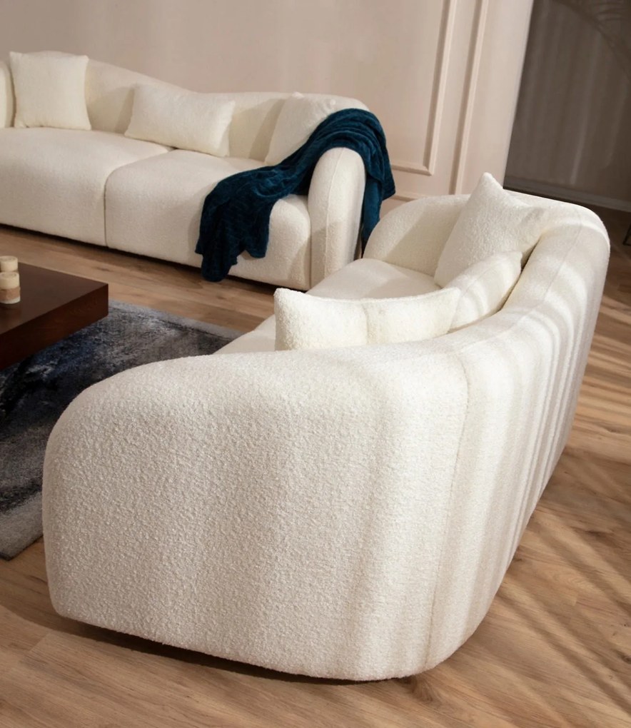 Sofá de 2 Lugares Venedik – Creme – 190x76x91 cm