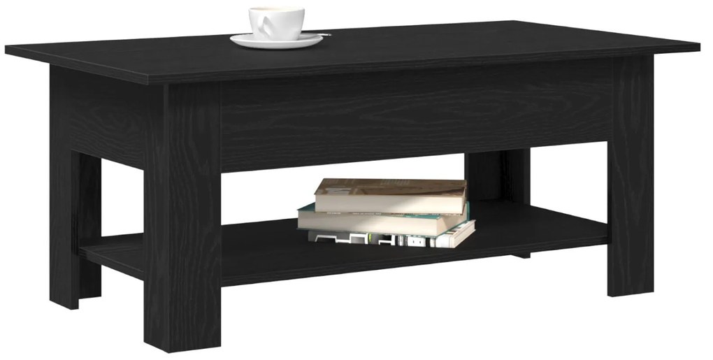 Mesa de café vidaXL em preto e carvalho com dimensões de 102x55x42 cm