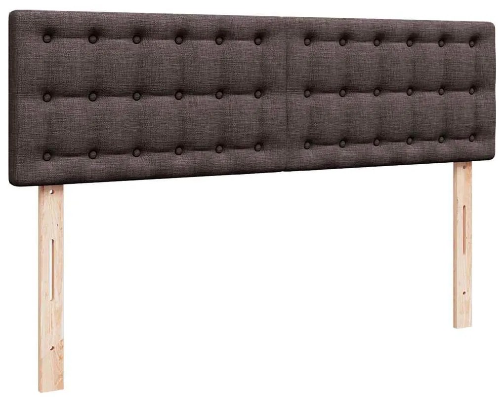 Cama otomana com colchão 140x190 cm tecido castanho escuro
