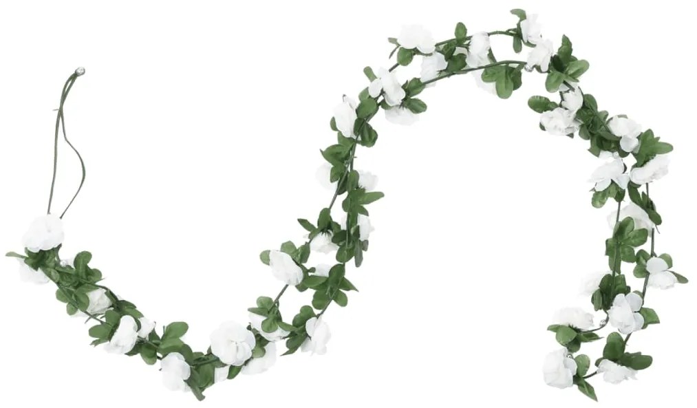 Grinaldas de flores de Natal 6 pcs 250 cm branco
