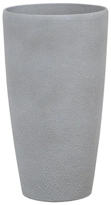 Vaso para plantas em pedra cinzenta 31 x 31 x 58 cm ABDERA Beliani