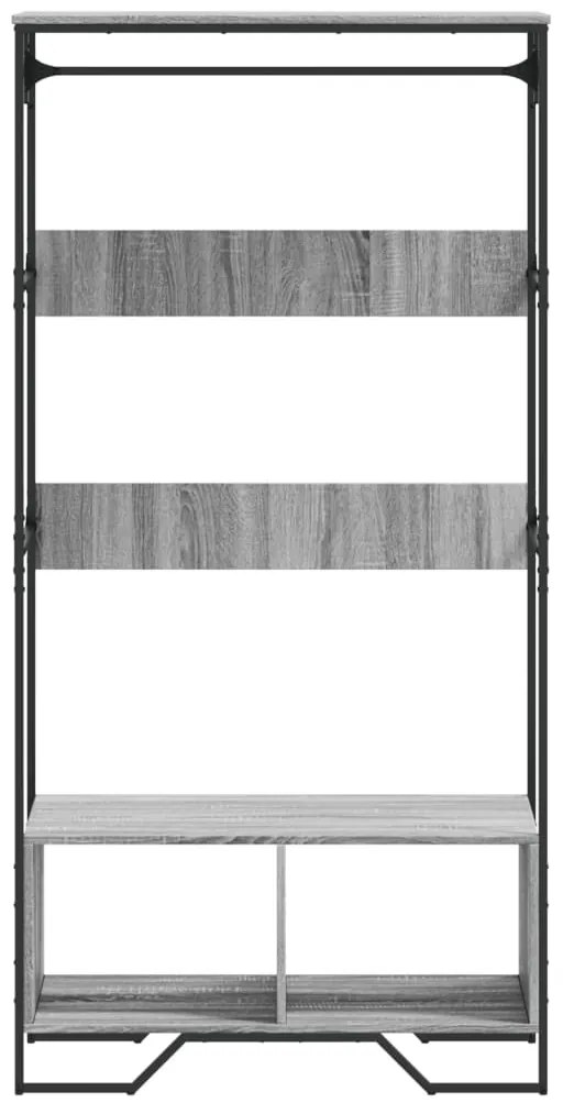Roupeiro 90x50x180 cm derivados de madeira cinzento sonoma