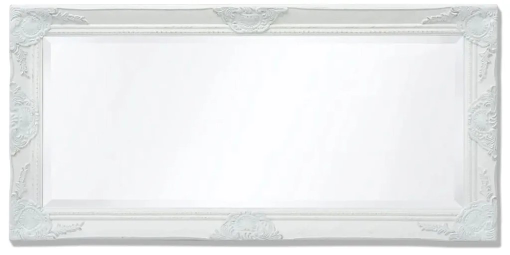 Espelho de parede, estilo barroco, 100x50 cm, branco